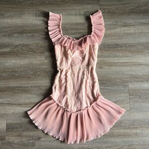 Saints + Secrets Pink Ruffled Tulle Dress